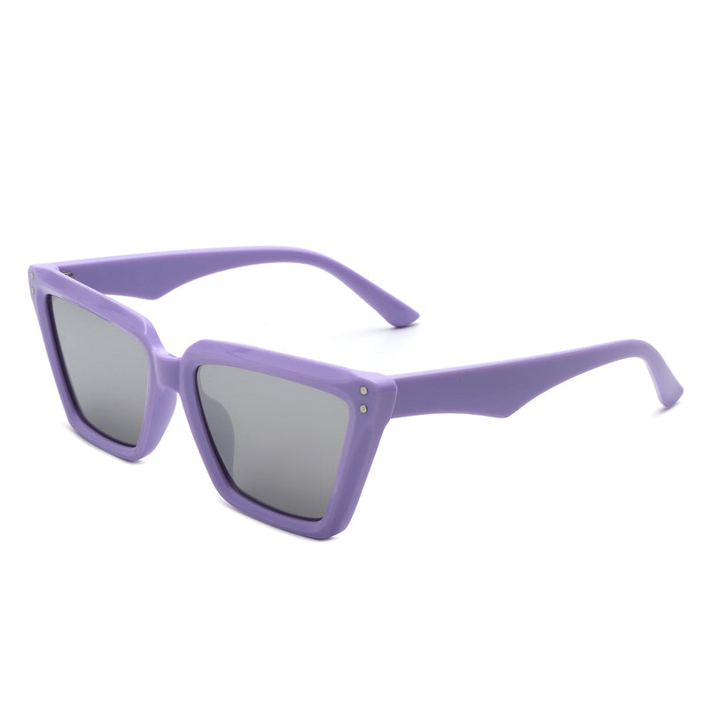 Horizonz - Square Flat Top Fashion Retro Women Cat Eye Sunglasses-8