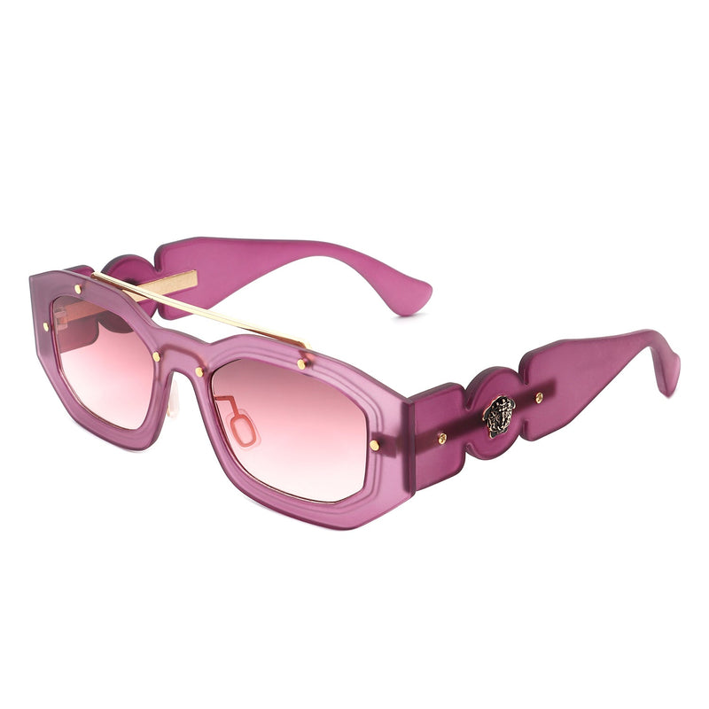 Xanadusk- Geometric Retro Irregular Brow-Bar Square Fashion Sunglasses-9