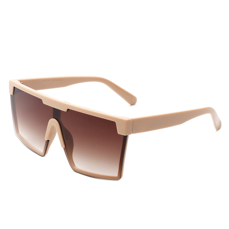 Vitalize - Oversize Retro Square Flat Top Tinted Fashion Women Sunglasses-9