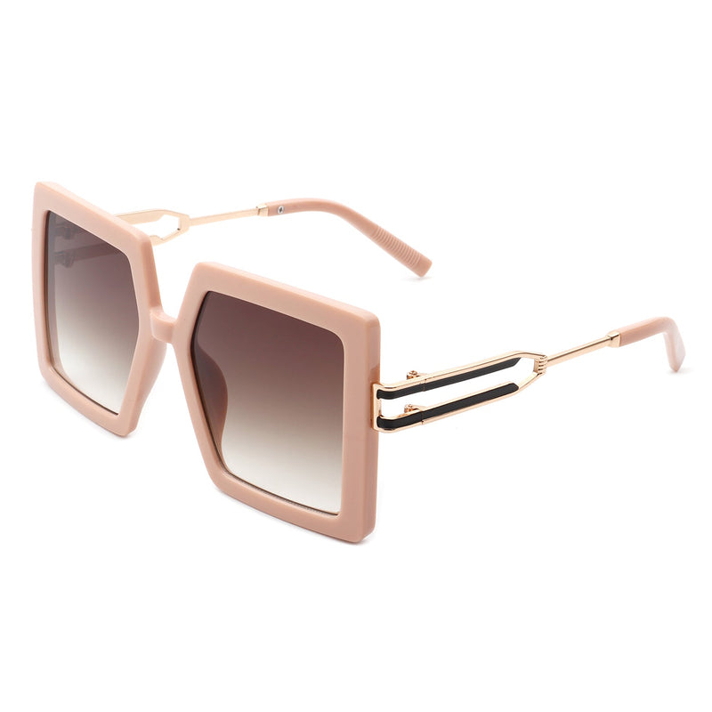 Thundera - Square Retro Women Oversize Large Flat Top Fashion Sunglasses-9