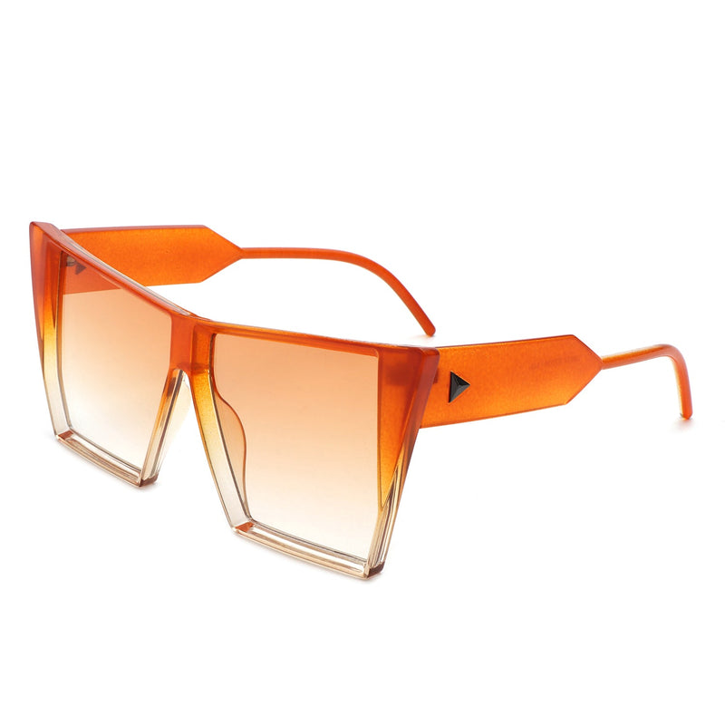 Skyhaste - Women Square Oversize Flat Top Fashion Sunglasses-4
