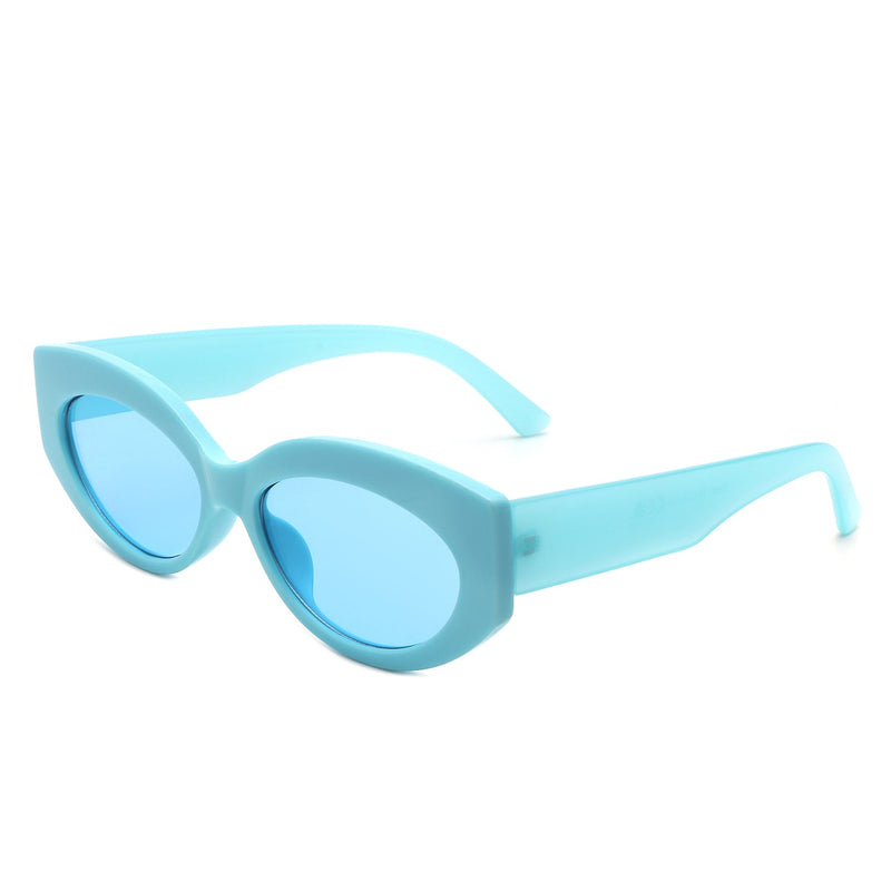 Moonfury - Oval Retro Tinted Fashion Round Cat Eye Sunglasses-8