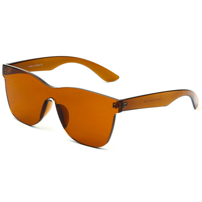 LEMOORE | Retro Flat Lens Candy Color Square Rimless Tinted Colorful Lenses Sunglasses-8