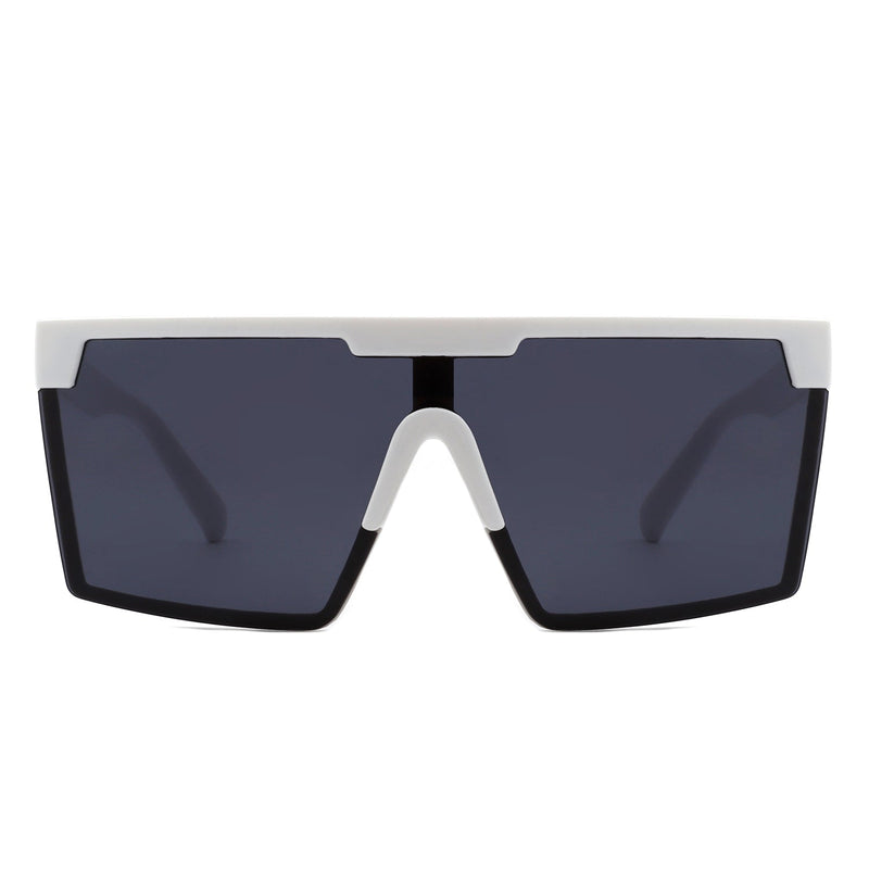 Vitalize - Oversize Retro Square Flat Top Tinted Fashion Women Sunglasses-10