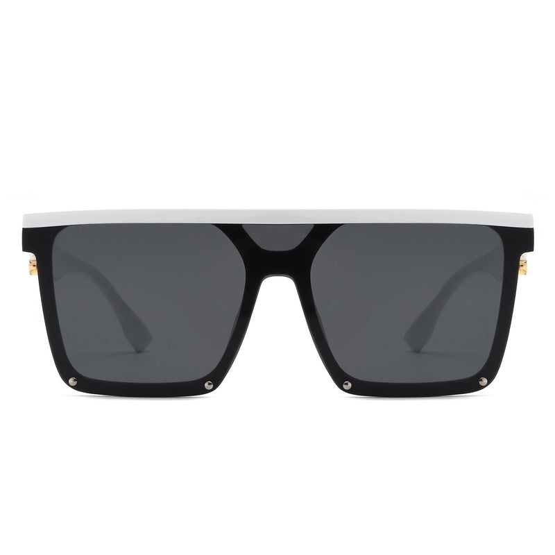 Sunquest - Square Flat Top Women Fashion Oversize Sunglasses-11
