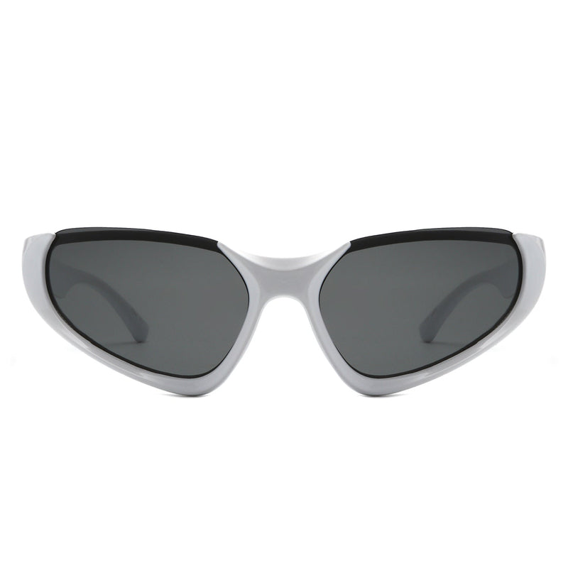 Dazzling - Rectangle Retro Fashion Wrap Around Sunglasses-10