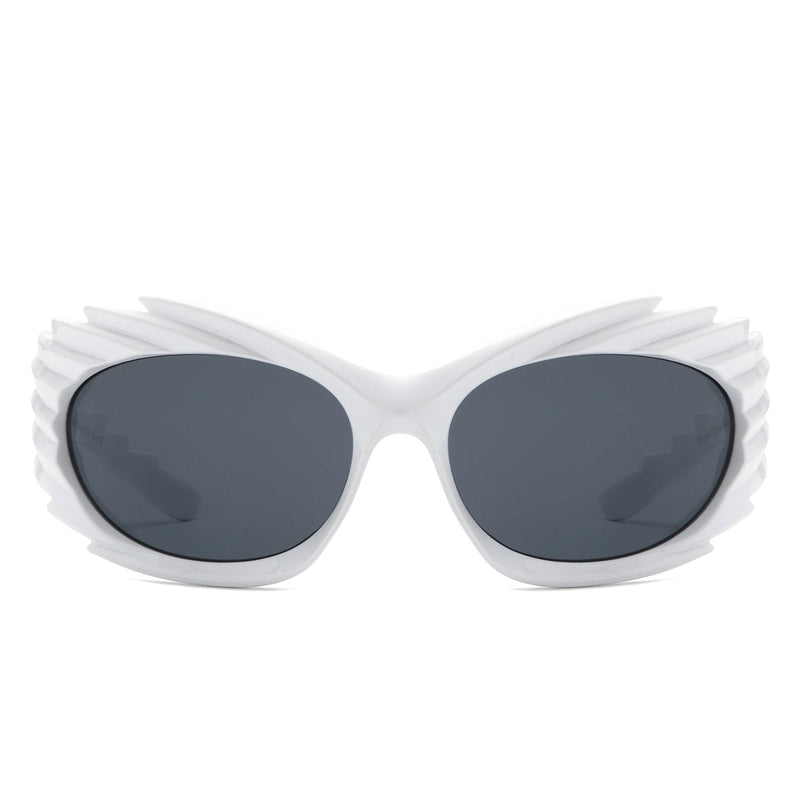 Sparkify - Wrap Around Oval Spike Oversize Fashion Sunglasses-10