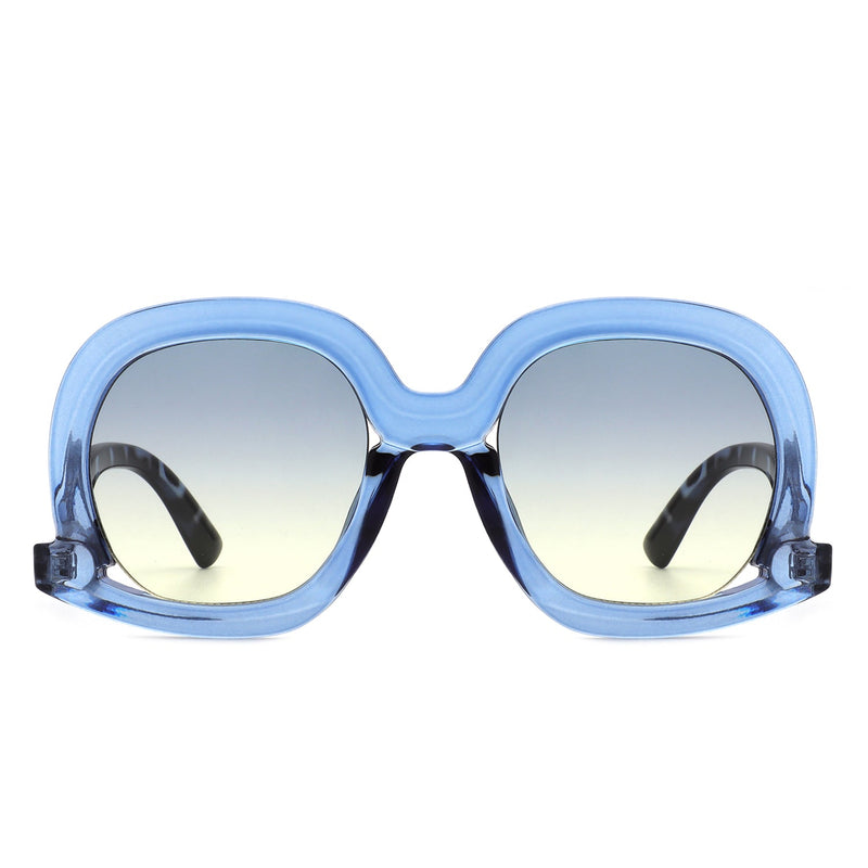 Lumisilk - Women Round Oversize Geometric Irregular Fashion Sunglasses-10