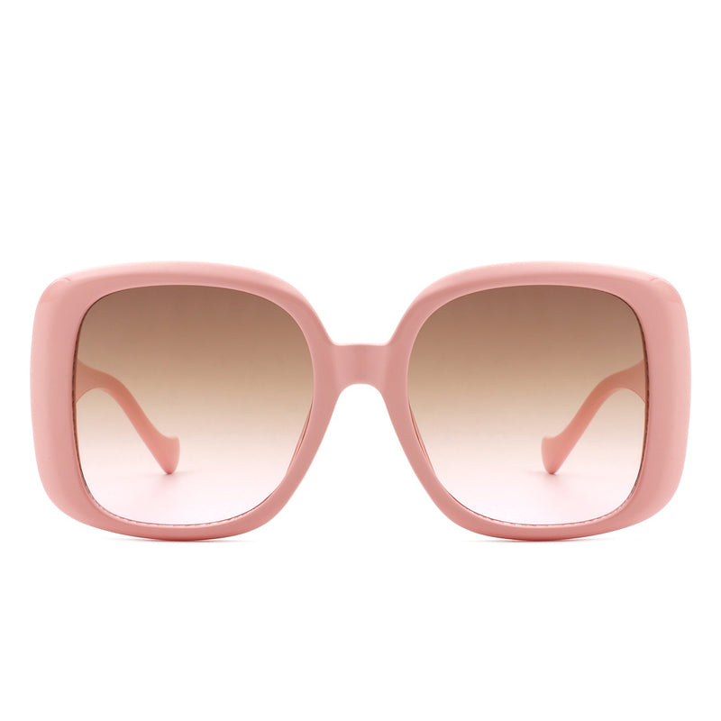 Kestrela - Women Oversize Flat Top Tinted Fashion Square Sunglasses-1