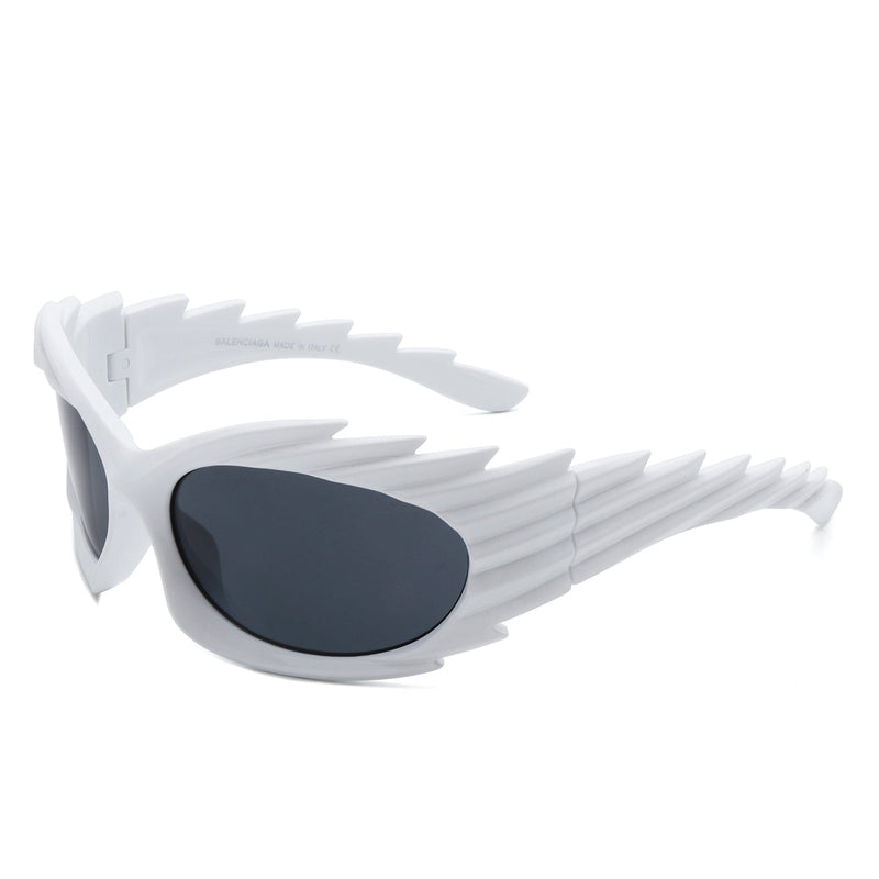 Sparkify - Wrap Around Oval Spike Oversize Fashion Sunglasses-11