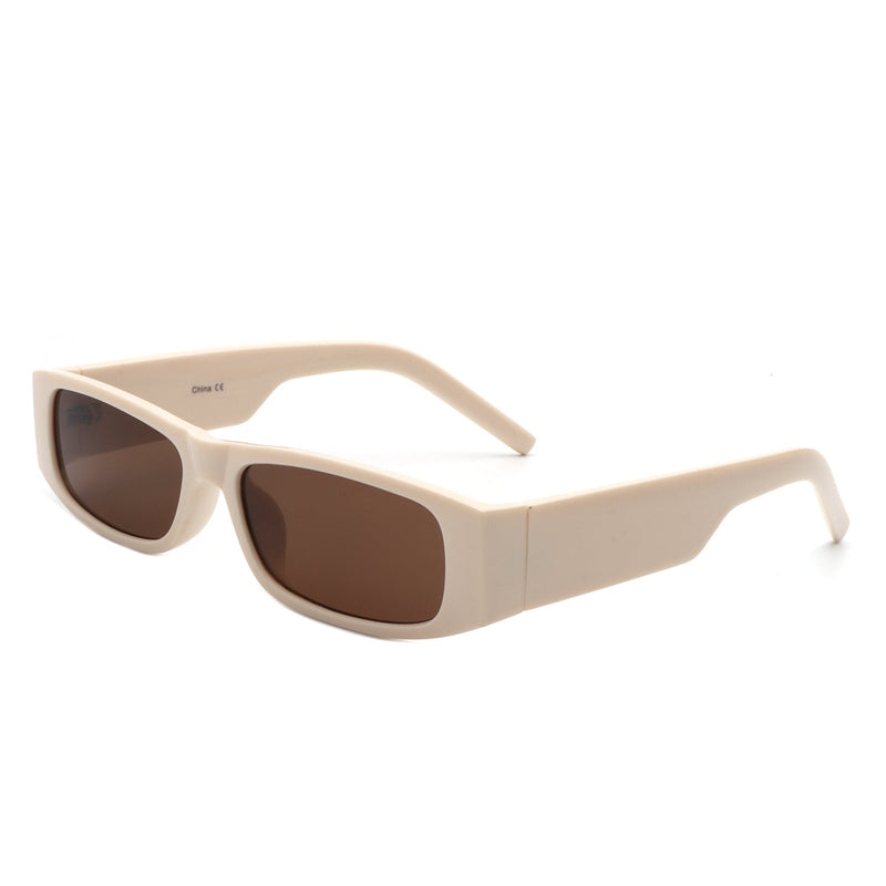 Skyrider - Retro Rectangle Narrow Square Vintage Slim Sunglasses-11