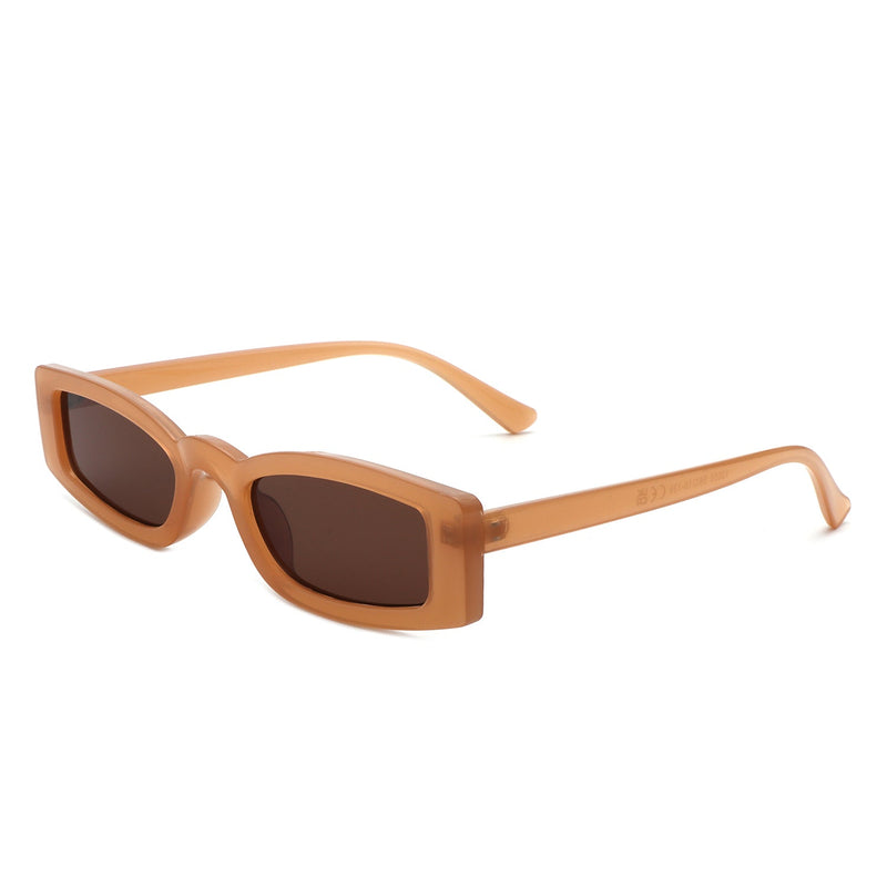 Starzest - Rectangle Slim Retro Tinted Square Vintage Narrow Sunglasses-11