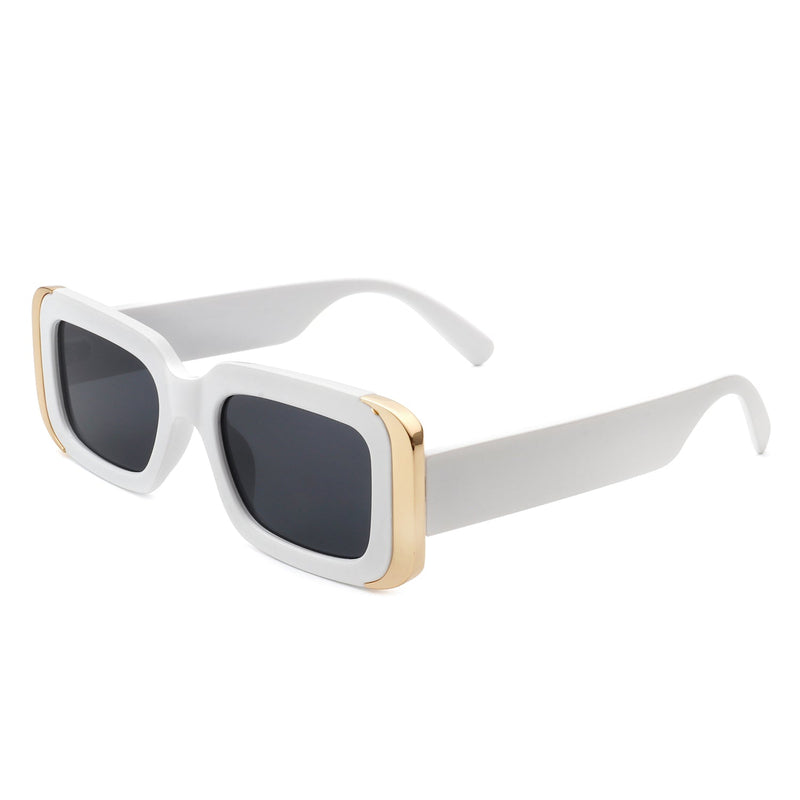 Quixotic - Rectangle Narrow Fashion Tinted Square Sunglasses-10