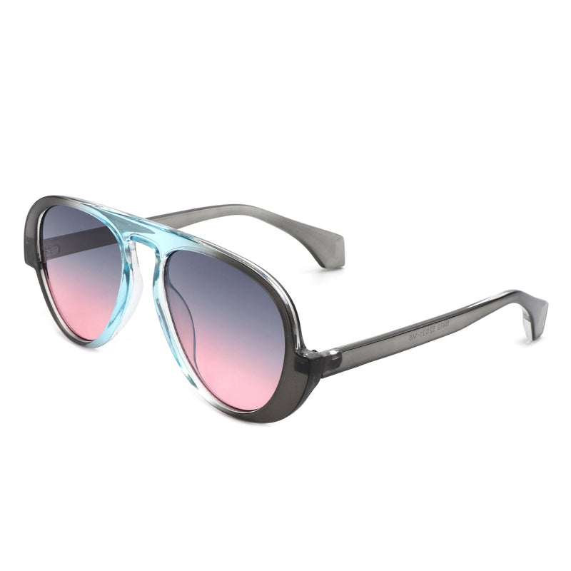 Twinklez - Futuristic Fashion Chunky Vintage Inspired Aviator Sunglasses-11