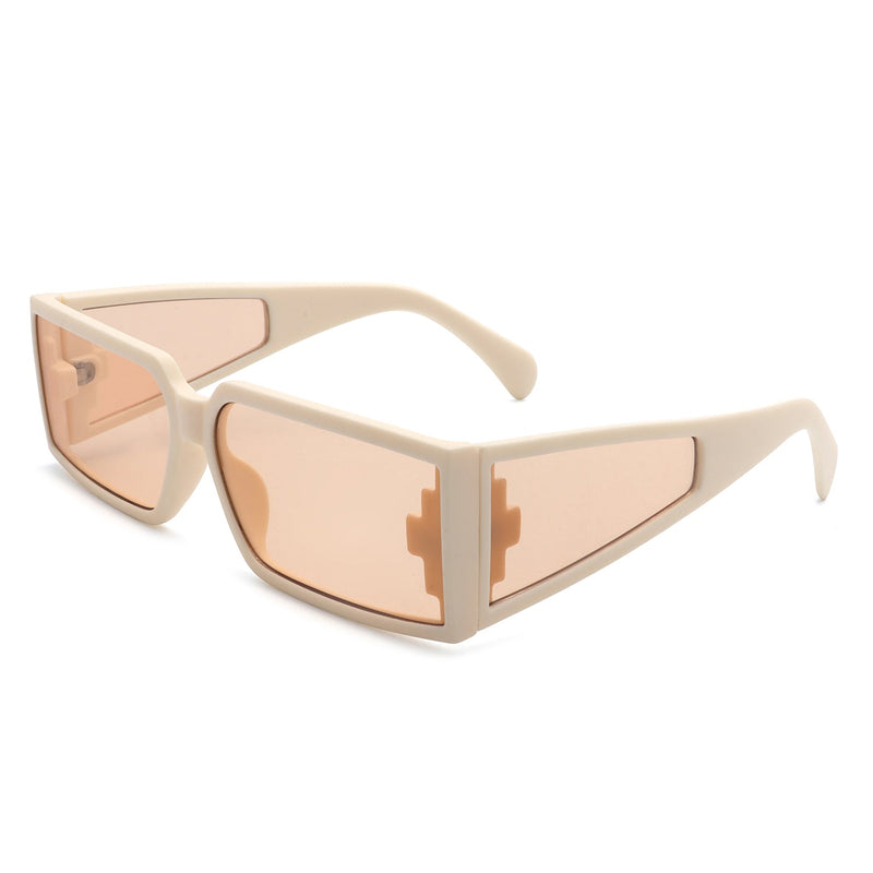 Daylumin - Rectangle Retro Chunky Square Wrap Around Sunglasses-11