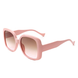 Kestrela - Women Oversize Flat Top Tinted Fashion Square Sunglasses-0