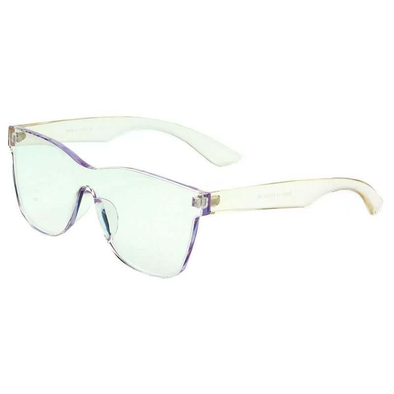 LEMOORE | Retro Flat Lens Candy Color Square Rimless Tinted Colorful Lenses Sunglasses-10