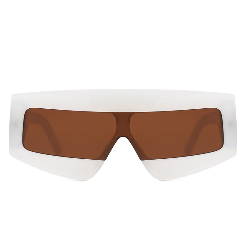 Celestia - Rectangle Chunky Oversize Square Tinted Flat Top Sunglasses-1