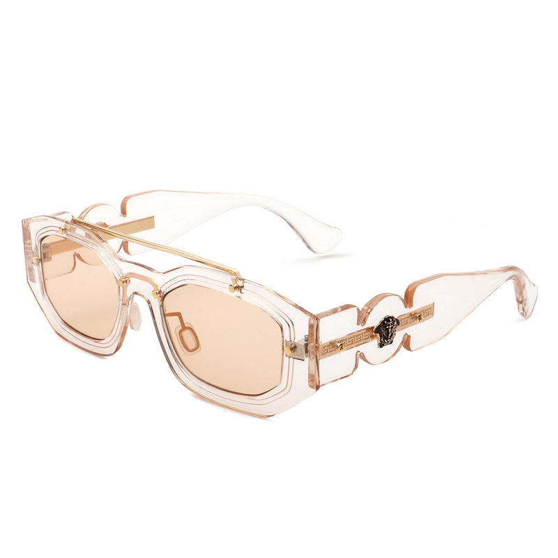 Xanadusk- Geometric Retro Irregular Brow-Bar Square Fashion Sunglasses-13