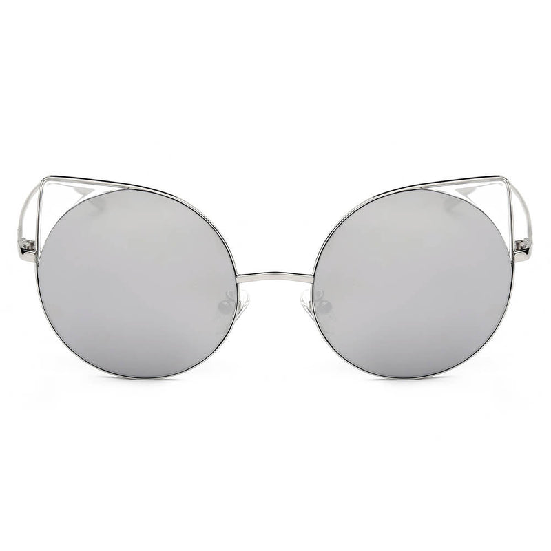 DUBLIN | Women Mirrored Lens Round Cat Eye Sunglasses-9