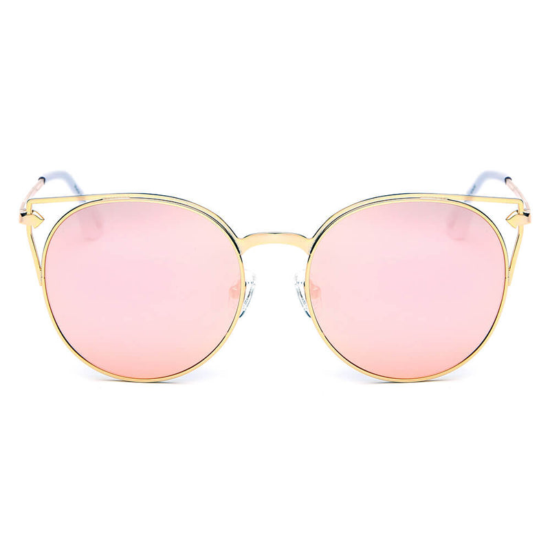 CLAYTON | Women Round Petite Cat Eye Sunglasses Circle-1