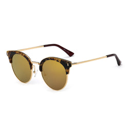 BILOXI | Women Half Frame Round Cat Eye Polarized Sunglasses-0