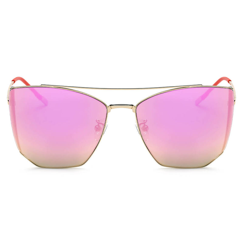 DORSET - Oversize Polygon Mirrored Lens Cat Eye Sunglasses-1