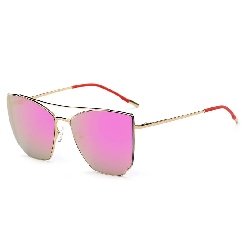 DORSET - Oversize Polygon Mirrored Lens Cat Eye Sunglasses-0