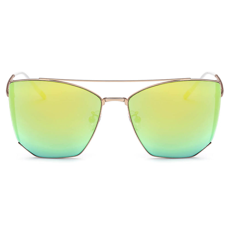 DORSET - Oversize Polygon Mirrored Lens Cat Eye Sunglasses-3