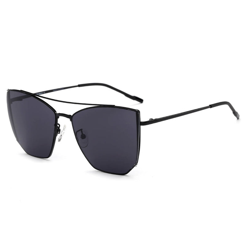 DORSET - Oversize Polygon Mirrored Lens Cat Eye Sunglasses-4