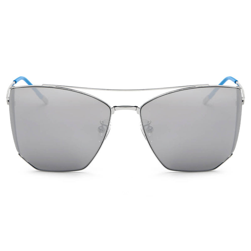 DORSET - Oversize Polygon Mirrored Lens Cat Eye Sunglasses-7