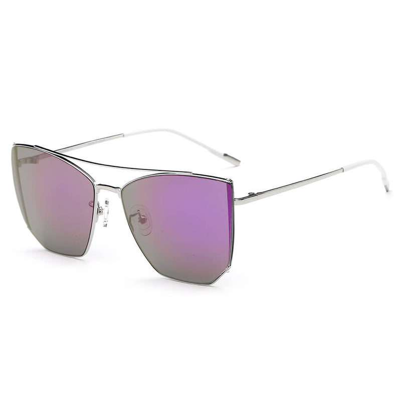 DORSET - Oversize Polygon Mirrored Lens Cat Eye Sunglasses-8