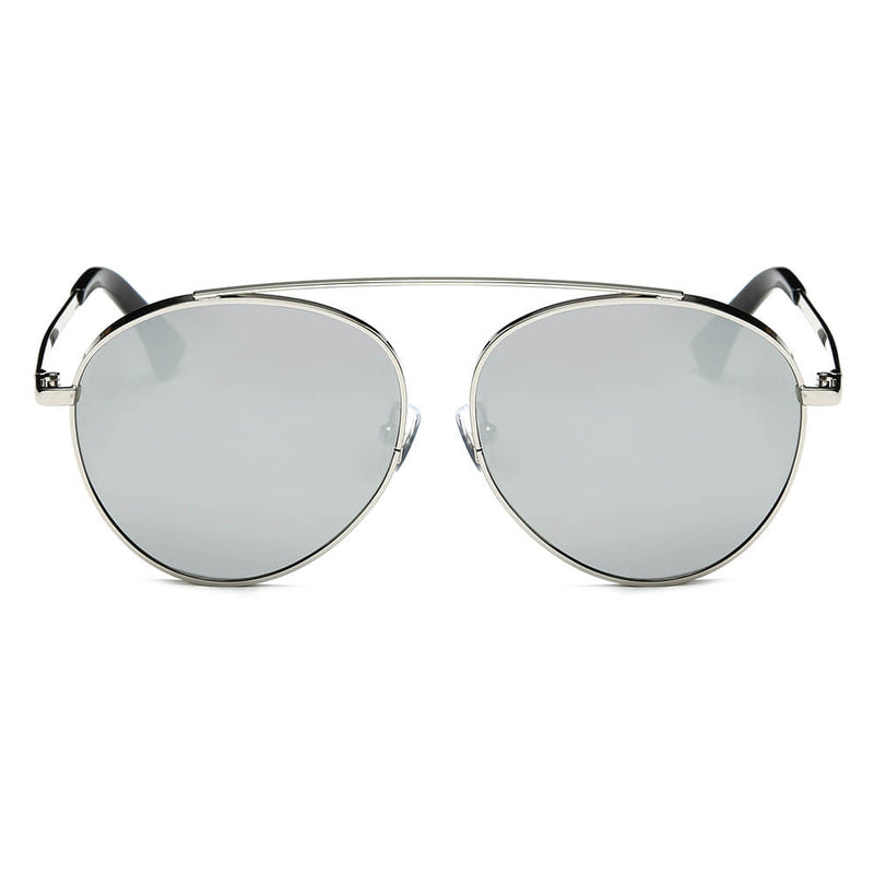 BETHEL | Retro Mirrored Lens Teardrop Aviator Sunglasses-9