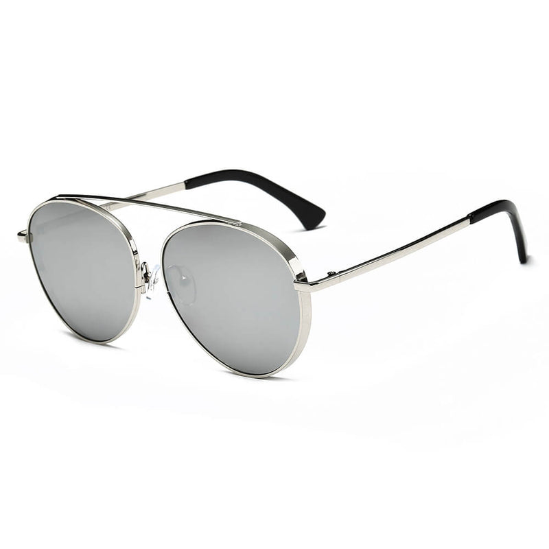 BETHEL | Retro Mirrored Lens Teardrop Aviator Sunglasses-8