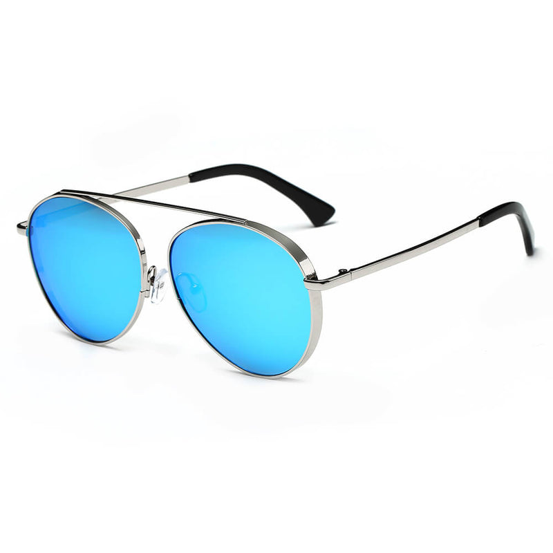 BETHEL | Retro Mirrored Lens Teardrop Aviator Sunglasses-10