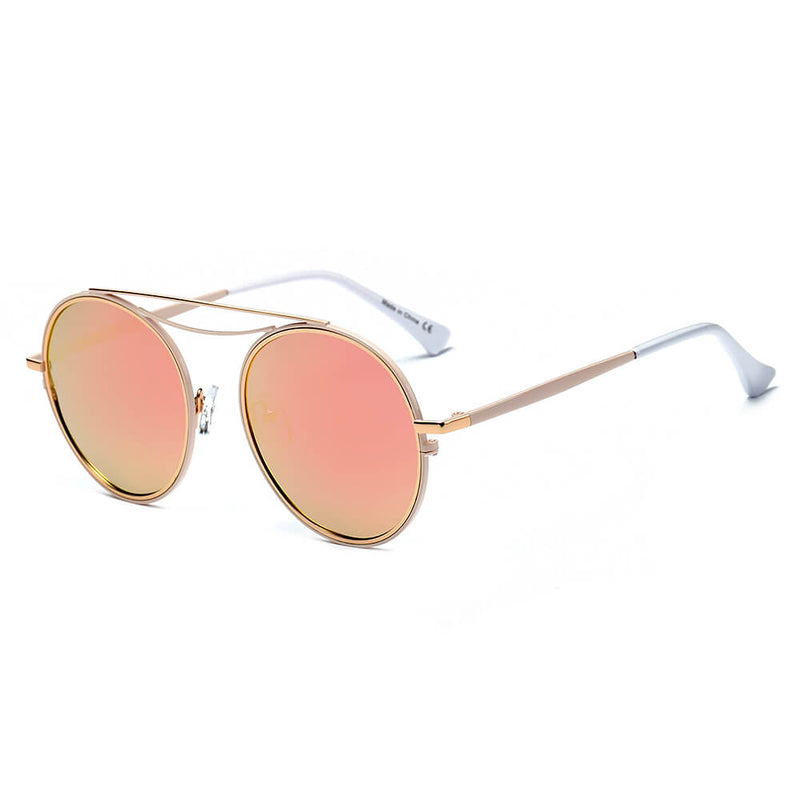 FAIRFAX | Polarized Circle Round Brow-Bar Fashion Sunglasses-2