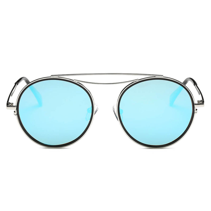FAIRFAX | Polarized Circle Round Brow-Bar Fashion Sunglasses-7