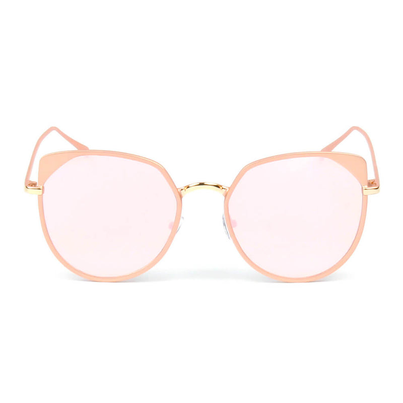HERSHEY | Women's Flat Lens Metal Frame Cat Eye Sunglasses-3