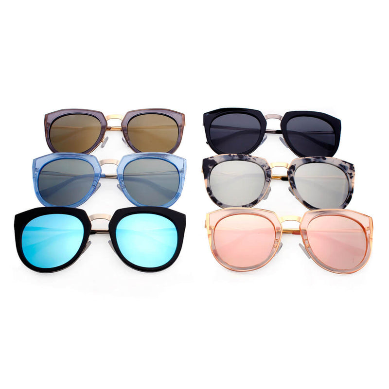 FERNDALE | Mirrored Polarized Lens Oversize Cat Eye Sunglasses-15