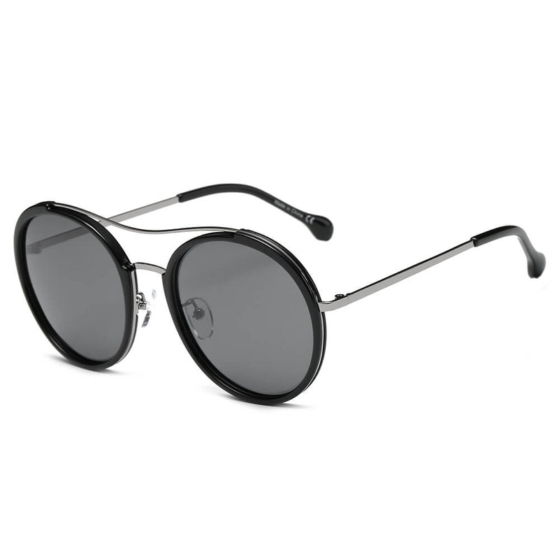 EMPORIA | Retro Polarized Lens Circle Round Sunglasses-11