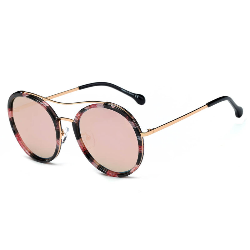 EMPORIA | Retro Polarized Lens Circle Round Sunglasses-5