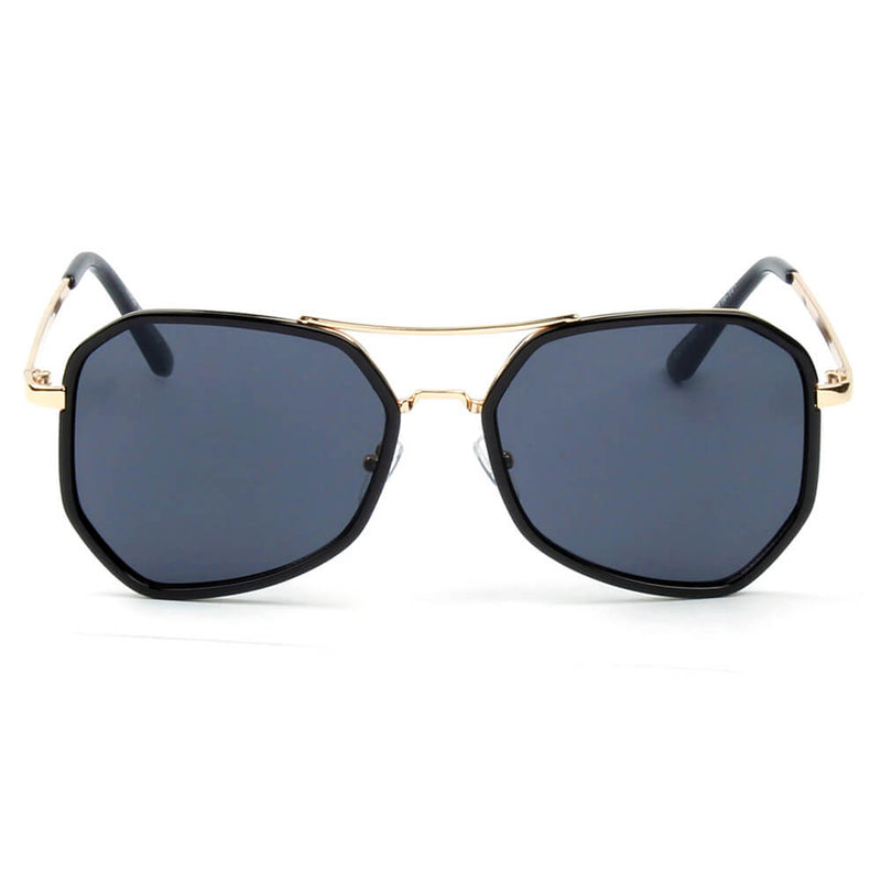 NADINE | Modern Hexagonal Metal Frame Fashion Rim Sunglasses-3