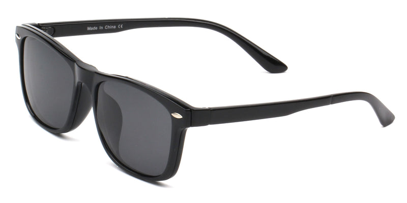 Toki | Polarized Clip-On Lens Rectangular Nailed Deco Sunglasses-2