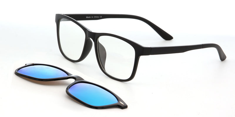 Toki | Polarized Clip-On Lens Rectangular Nailed Deco Sunglasses-4