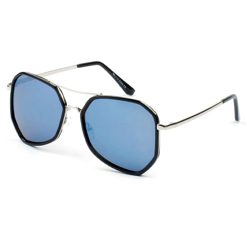 NADINE | Modern Hexagonal Metal Frame Fashion Rim Sunglasses-6