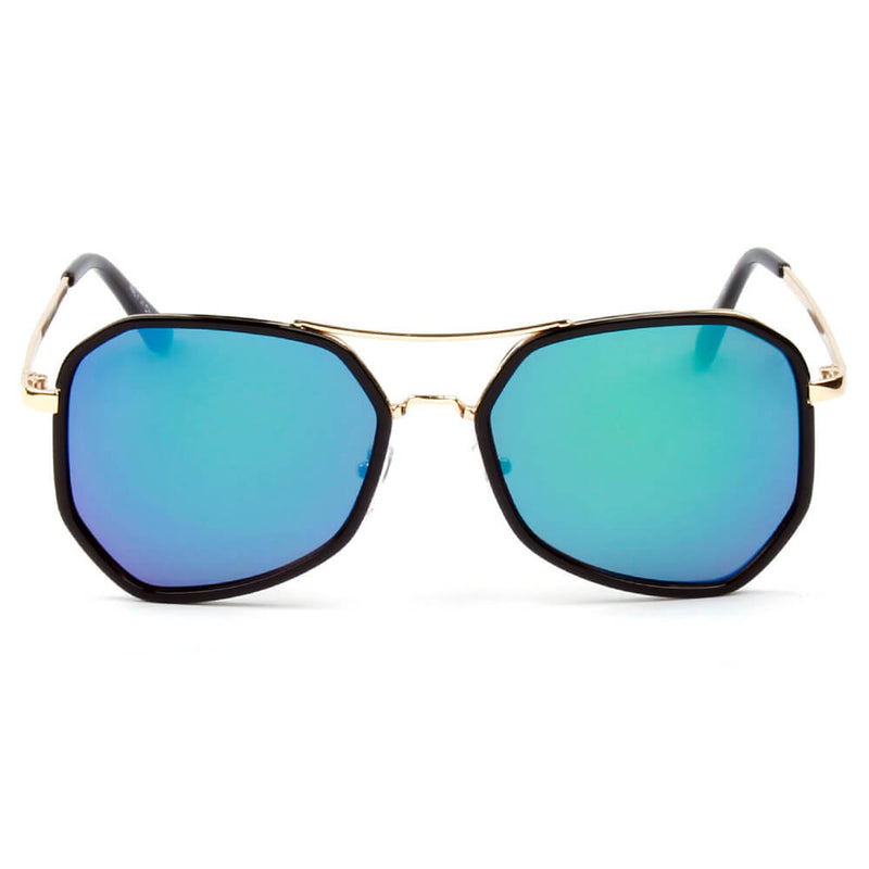 NADINE | Modern Hexagonal Metal Frame Fashion Rim Sunglasses-9
