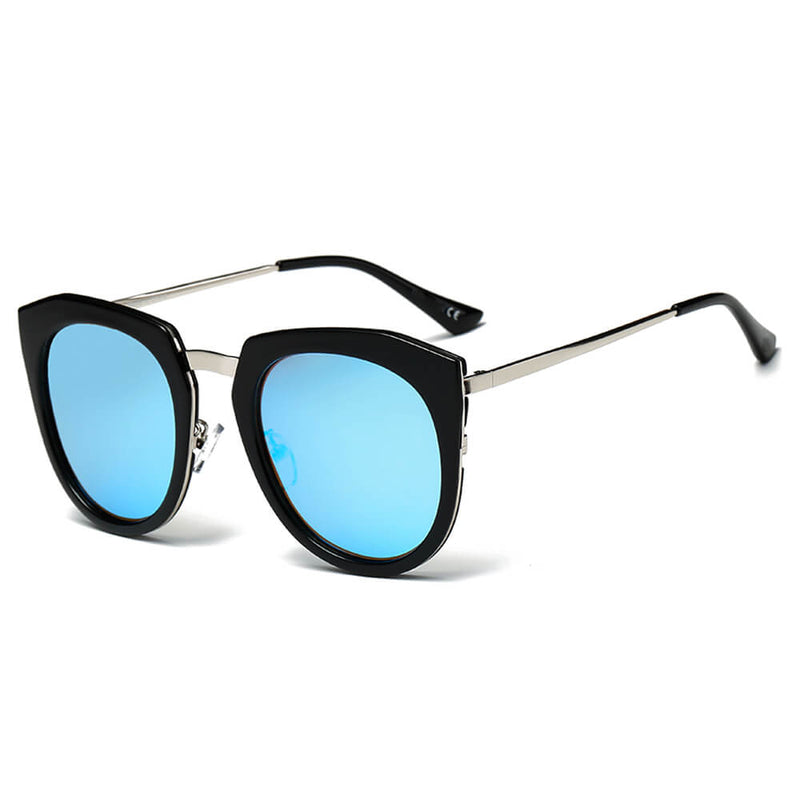FERNDALE | Mirrored Polarized Lens Oversize Cat Eye Sunglasses-2
