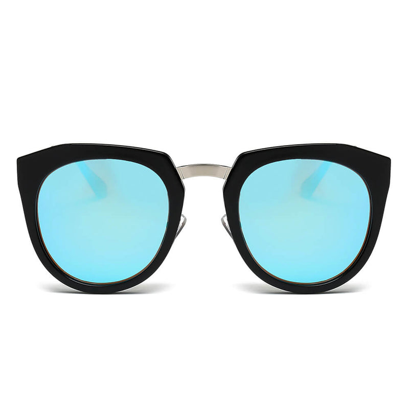 FERNDALE | Mirrored Polarized Lens Oversize Cat Eye Sunglasses-3