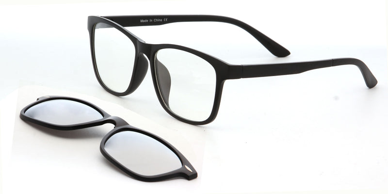 Toki | Polarized Clip-On Lens Rectangular Nailed Deco Sunglasses-8