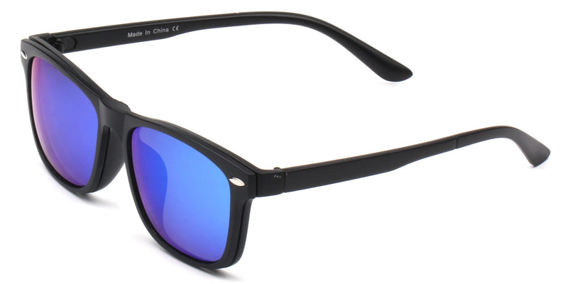 Toki | Polarized Clip-On Lens Rectangular Nailed Deco Sunglasses-14